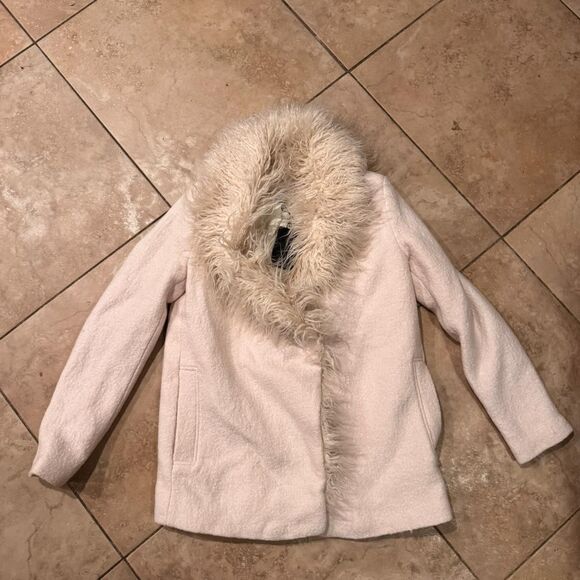 Zara Women's Pink and Cream Coat - Picture 1 of 6